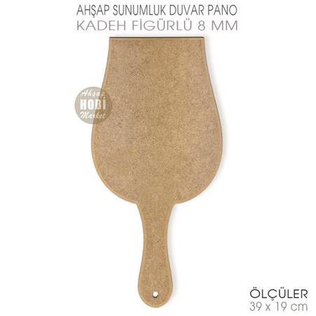 Ahşap Kadeh Figürlü Pano (39x19 cm) Sunumluk Duvar Pano