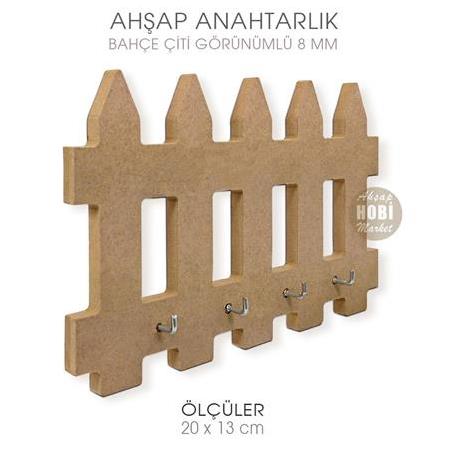 Ahşap Bahçe Çiti Görünümlü Anahtarlık (20x13 cm)
