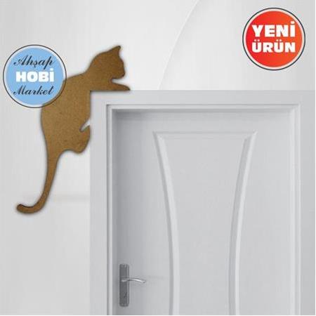 Kapıya Tırmanan Kedi Pano - Model 2