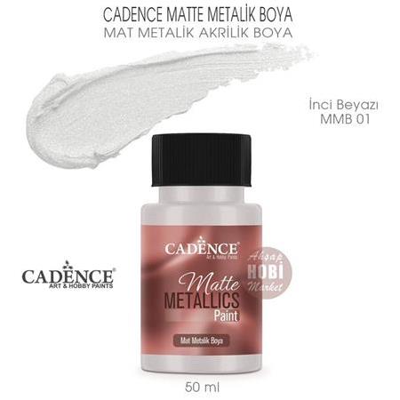 Cadence Mat Metalik Matte Boya İnci Beyazı (50 ml) MMB 01