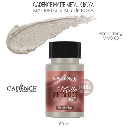 Cadence Mat Metalik Matte Boya Platin Rengi (50 ml) MMB 03