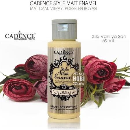 Cadence Style Matt Enamel Vanilya Sarı Mat Cam Porselen Boyası No:336 (59 ml)