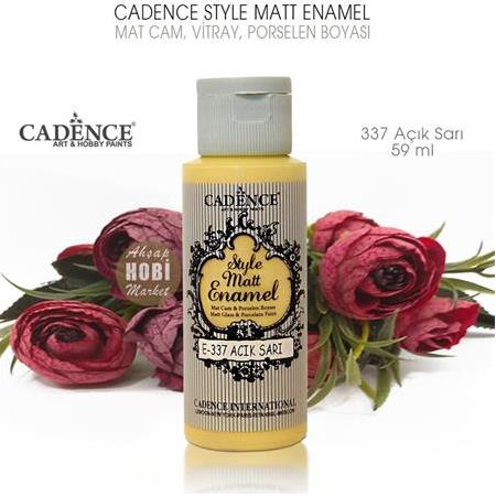 Cadence Style Matt Enamel Açık Sarı Mat Cam Porselen Boyası No:337 (59 ml)