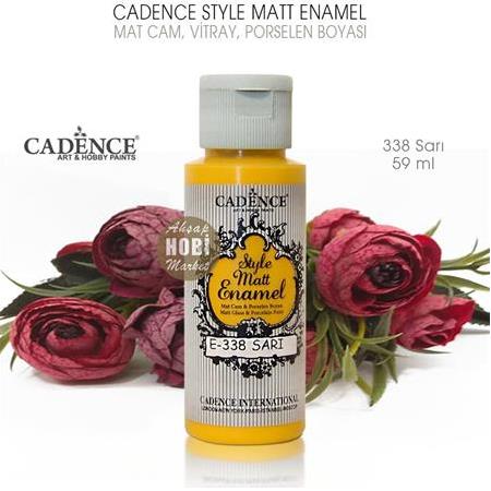 Cadence Style Matt Enamel Sarı Mat Cam Porselen Boyası No:338 (59 ml)