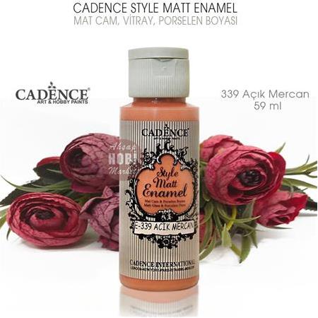 Cadence Style Matt Enamel Açık Mercan Mat Cam Porselen Boyası No:339 (59 ml)