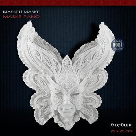 Maskeli Mask Duvar Maske Pano (26x26cm) Ham Polyester
