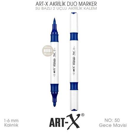 Art-X Akrilik Duo Marker 50 Gece Mavisi 2 Uçlu Akrilik Kalem