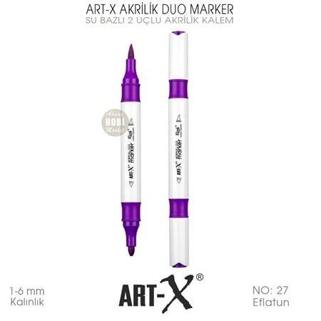 Art-X Akrilik Duo Marker 27 Eflatun 2 Uçlu Akrilik Kalem