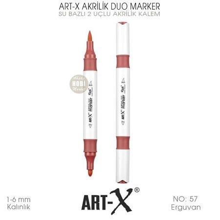 Art-X Akrilik Duo Marker 57 Erguvan Rengi 2 Uçlu Akrilik Kalem