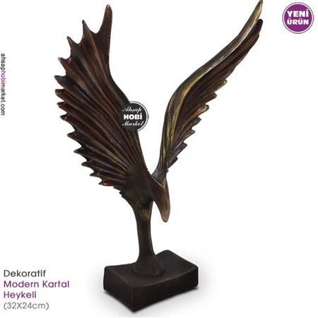 Dekoratif Modern Kartal Heykeli (32x24cm) Bronz Eskitme