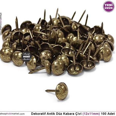 Dekoratif Kabara Çivi Antik Düz Model 100 Adet (12x11mm)