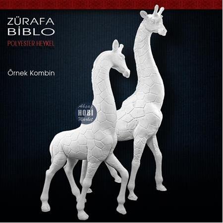Zürafa Biblo Heykeli Büyük (45x21 cm) Ham Polyester