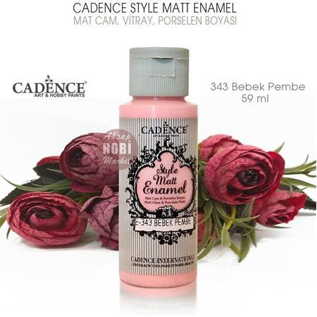 Cadence Style Matt Enamel Bebek Pembe Cam Porselen Boyası No:343 (59 ml)