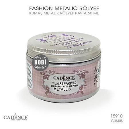 Cadence Metalik Kumaş Rölyef Pasta 15910 Gümüş 150ml