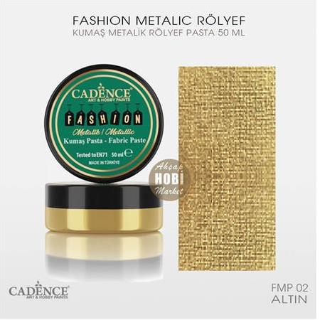 Cadence Metalik Kumaş Rölyef Pasta FMP 02 Gold Altın