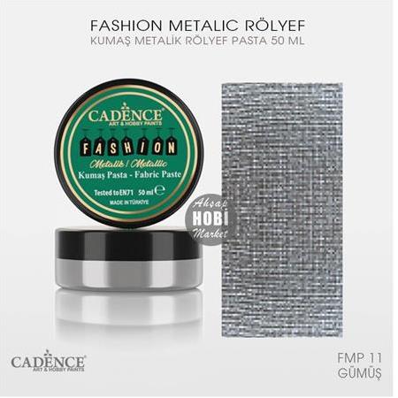 Cadence Metalik Kumaş Rölyef Pasta FMP 11 Gümüş