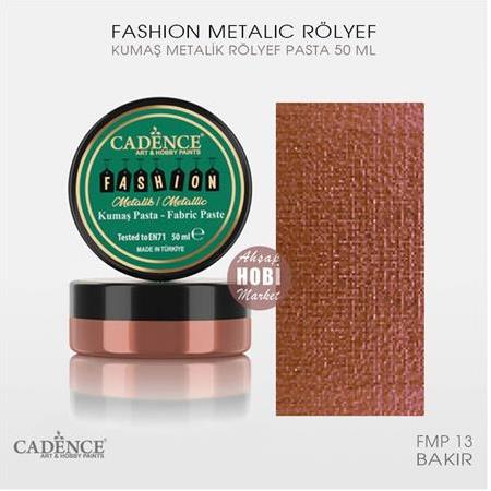 Cadence Metalik Kumaş Rölyef Pasta FMP 13 Bakır
