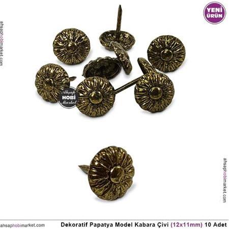 Dekoratif Kabara Çivi Papatya Model 10 Adet (12x11mm)