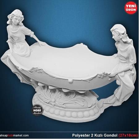 Polyester Gondol Kadın Figürlü (27x18cm)