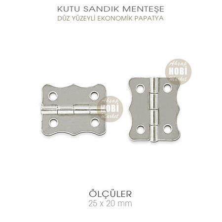 Papatya Menteşe Düz Parlak Gümüş Küçük (25x20 mm)