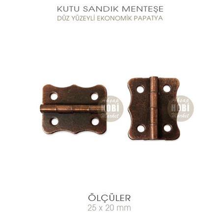 Papatya Menteşe Düz Antik Bakır Küçük (25x20mm)