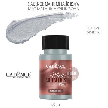 Cadence Mat Metalik Matte Boya Kül Gri (50 ml) MMB 18