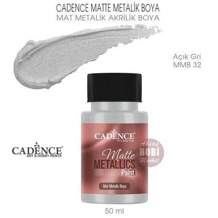 Cadence Mat Metalik Matte Boya Açık Gri (50 ml) MMB 32