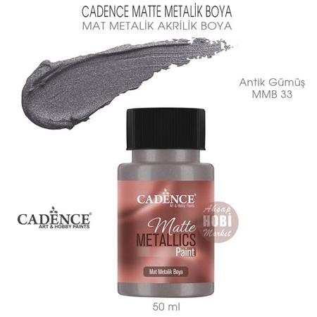 Cadence Mat Metalik Matte Boya Antik Gümüş (50 ml) MMB 33