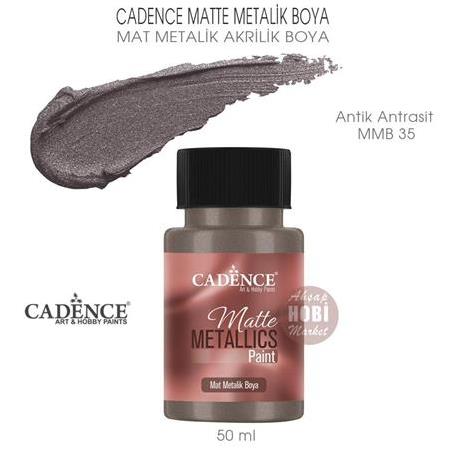 Cadence Mat Metalik Matte Boya Antik Antrasit (50 ml) MMB 35