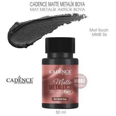 Cadence Mat Metalik Matte Boya Mat Siyah (50 ml) MMB 36