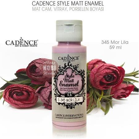 Cadence Style Matt Enamel Mor Lila Cam Porselen Boyası No:345 (59 ml)