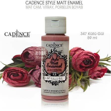 Cadence Style Matt Enamel Küllü Gül Cam Porselen Boyası No:347 (59 ml)
