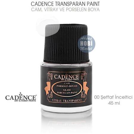 Cadence Transparan Cam Vitray Porselen Boya Şeffaf ve İnceltici no:00 (45 ml)