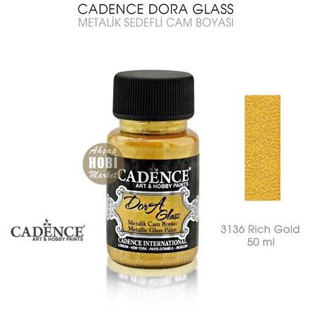 Cadence Dora Glass Metalik Cam Boyası 3136 Rich Gold (50 ml)
