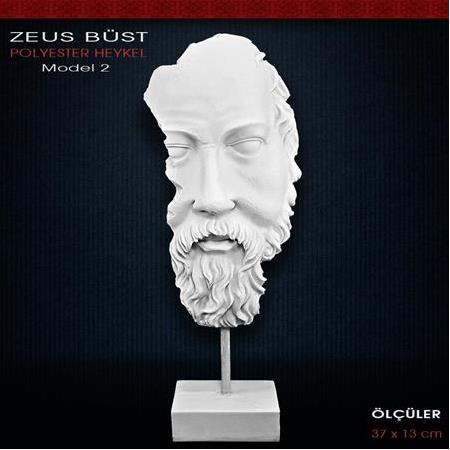 Polyester Antik Zeus Heykeli Model 2 (37x13cm)