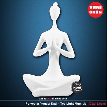 Polyester Yogacı Kadın Heykeli Model:3 Tea Light (20x13cm)
