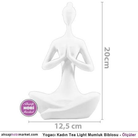 Polyester Yogacı Kadın Heykeli Model:3 Tea Light (20x13cm)