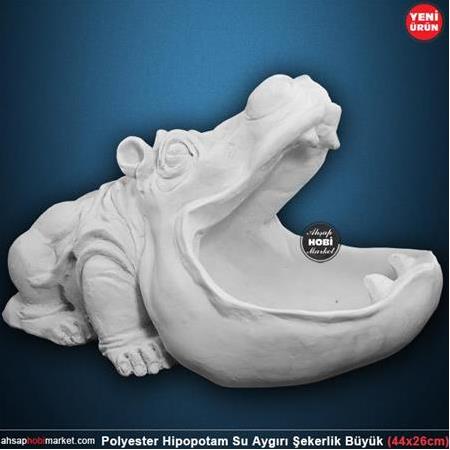 Polyester Hipopotam Su Aygırı Sunumluk Büyük (44x26cm)