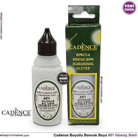 Cadence Boyutlu Boncuk Boya 451 Gümüş Simli