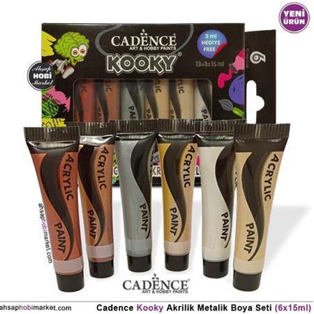Cadence Kooky Metalik Akrilik Boya Seti - 6 Renk 15ml