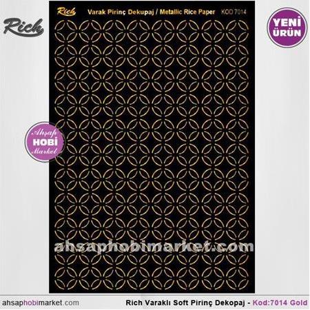 Rich Altın Varaklı Soft Pirinç Dekopaj - Kod:7014