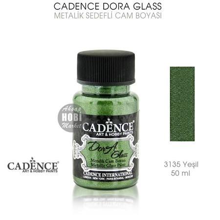 Cadence Dora Glass Metalik Cam Boyası 3135 Yeşil (50 ml)