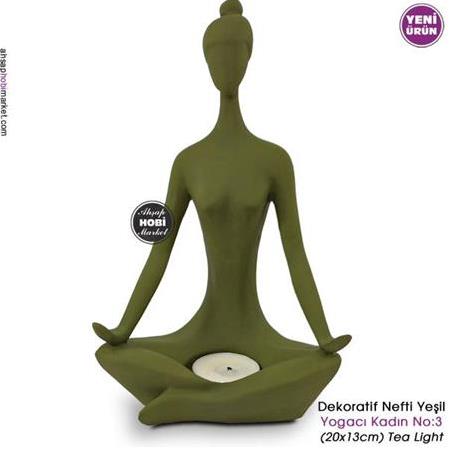 Dekoratif Yogacı Kadın Biblo Model 3 - Nefti Yeşil