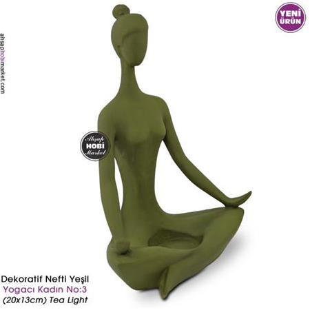 Dekoratif Yogacı Kadın Biblo Model 3 - Nefti Yeşil
