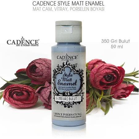 Cadence Style Matt Enamel Gri Bulut Cam Porselen Boyası No:350 (59 ml)