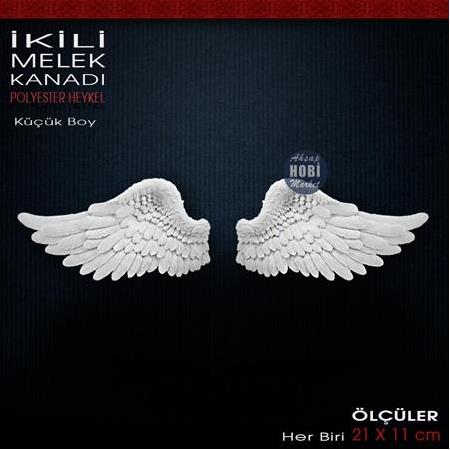 2'li Melek Kanatları (21x11 cm) 2 Parça Ham Polyester
