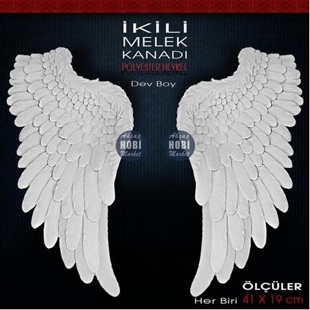 2'li Melek Kanatları Büyük (41x19 cm) 2 Parça Ham Polyester