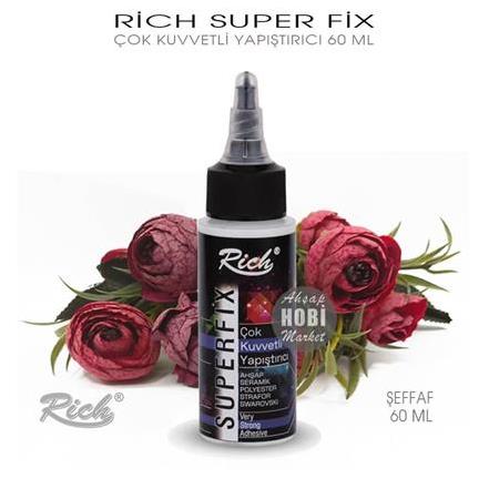 Rich Superfix Çok Kuvvetli Yapıştırıcı 60 ml Cam, Taş, Swarovski Tutkalı