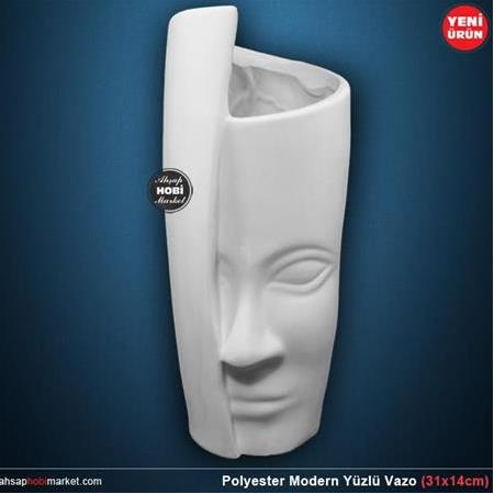 Polyester Modern Yüzlü Vazo (31x14cm)