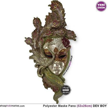 Polyester Dekoratif Maske Pano - DEV BOY - (53x26cm)